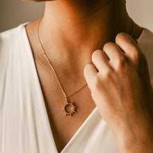 Load image into Gallery viewer, Cutout CZ Sun Necklace
