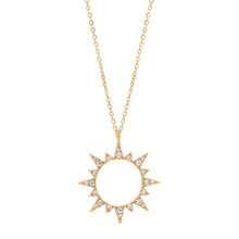 Load image into Gallery viewer, Cutout CZ Sun Necklace
